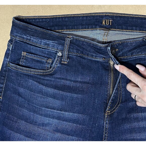 kut from the kloth Women’s Size 14 Jeans Crop Straight Blue Stretch Zipper - Picture 3 of 15
